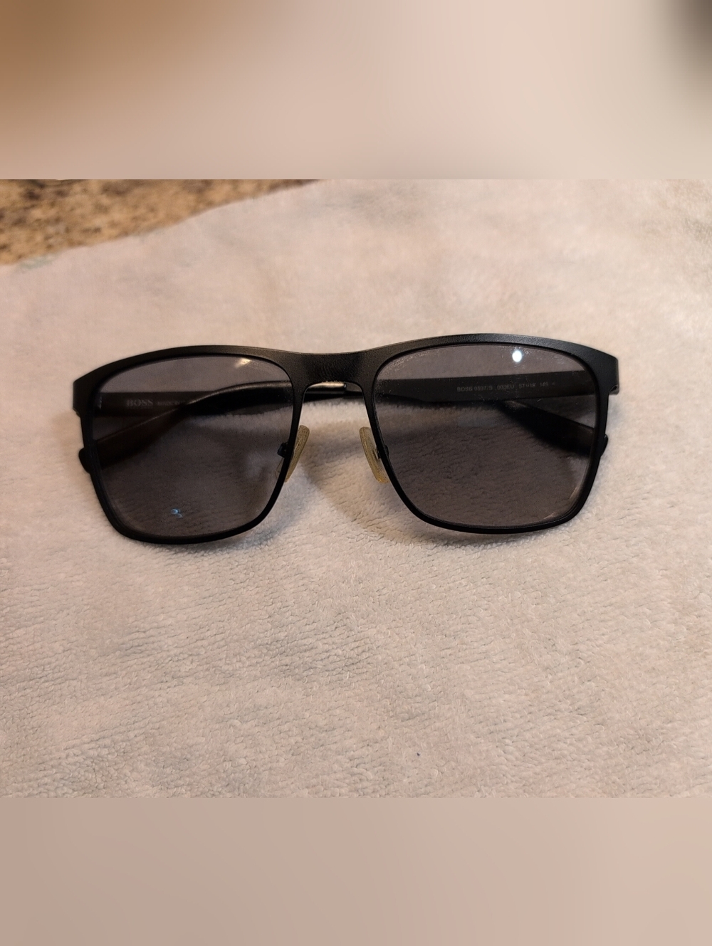 Hugo Boss Grey Rectangular Men's Sunglasses BOSS 0597/S003EU 57 18 145